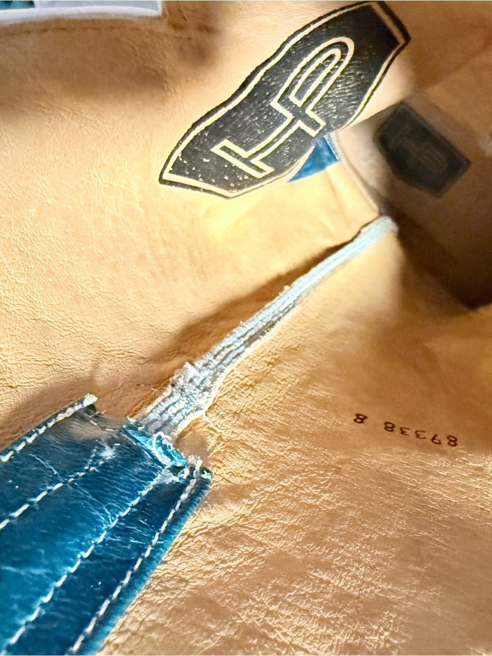 HP Teal Blue and Brown Western Cowboy Boots - Picture 10 of 11